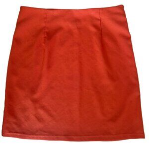 Amazon | Summer Split Hem Zip Back Mini Skirt Coral Orange Size S NWOT